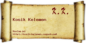 Kosik Kelemen névjegykártya
